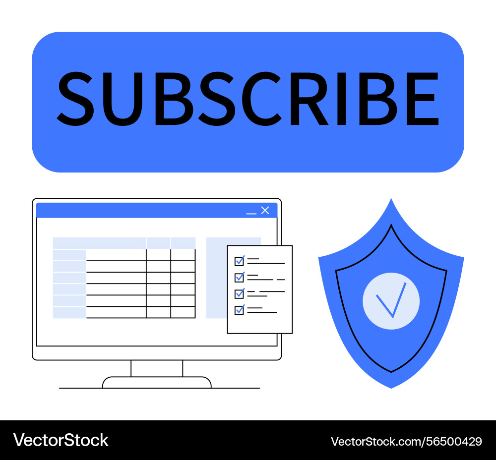 Subscription concept with computer screen Subscription concept with computer screen vector image
