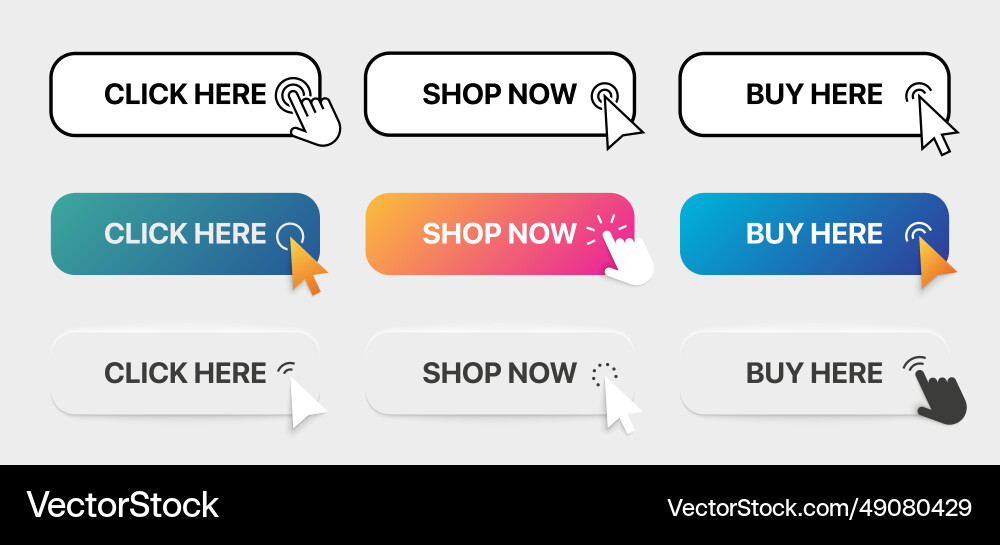 Web-Shopping Klicken Sie auf Knopf leere Hand Web-Shopping Klicken Sie auf Knopf leere Hand vektorbild