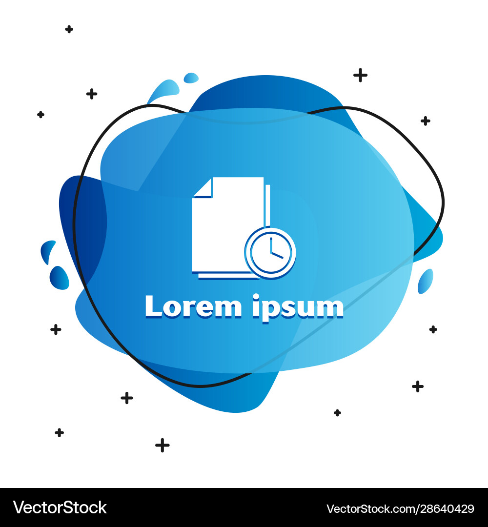 White document with clock icon isolated on White document with clock icon isolated on vector image