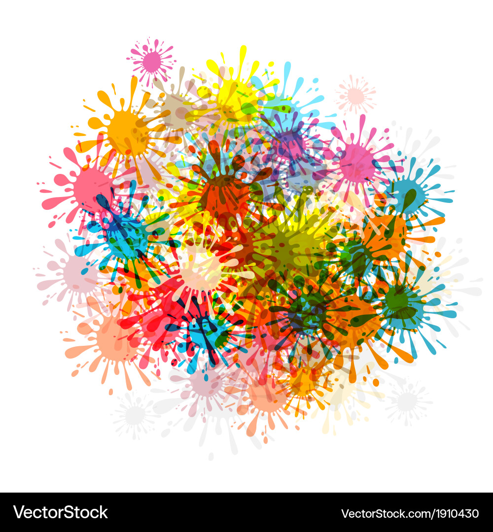 Abstract background - colorful splashes blots vector image