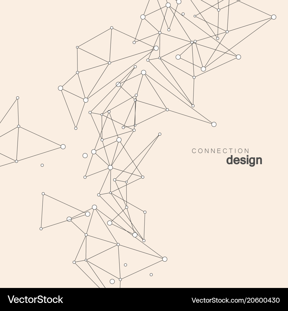 Abstract network background with dots and lines vector image