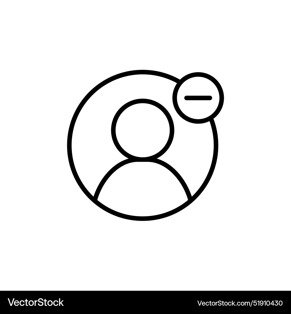 Account remove user icon for profile deletion Account remove user icon for profile deletion vector image