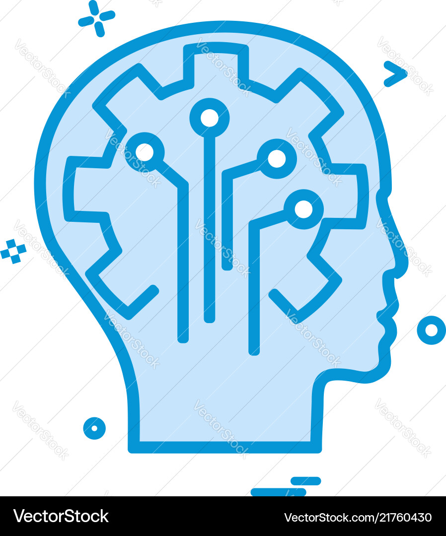 Artificial brain circuit intelligence icon design Artificial brain circuit intelligence icon design vector image