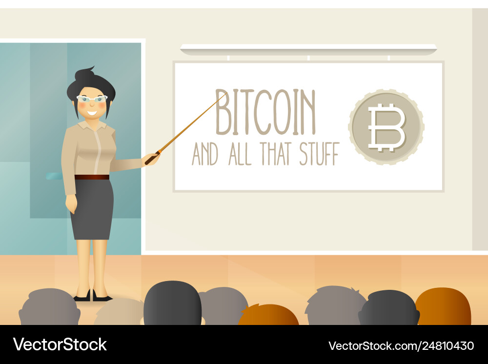 Bitcoin faq tutorial concept in flat style vector image