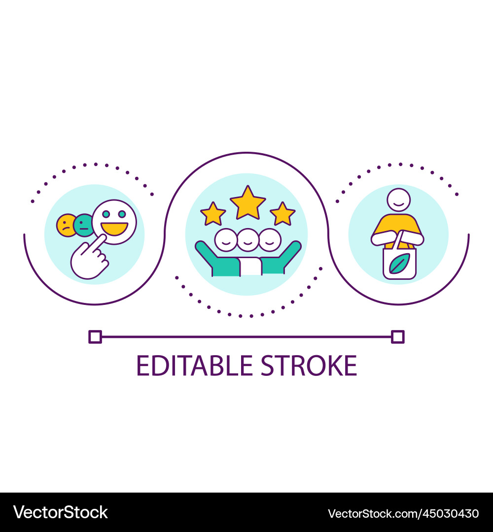 Boost clients satisfaction loop concept icon Vector Image