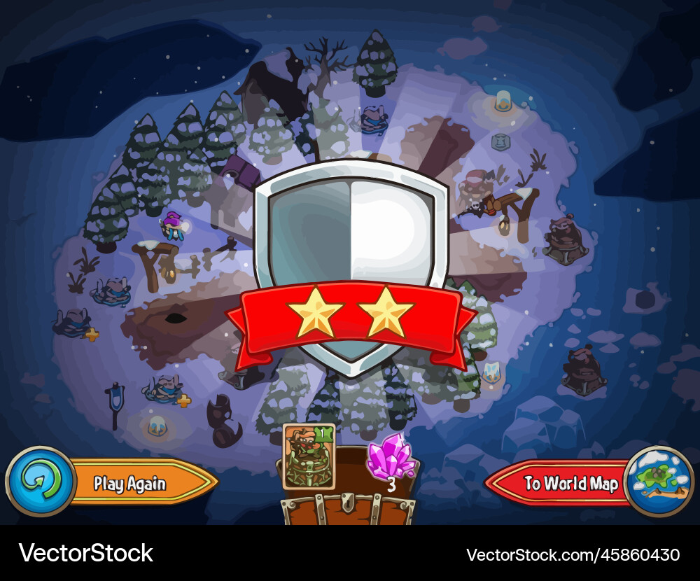Complete set of level button game ui pop-up icon Vector Image