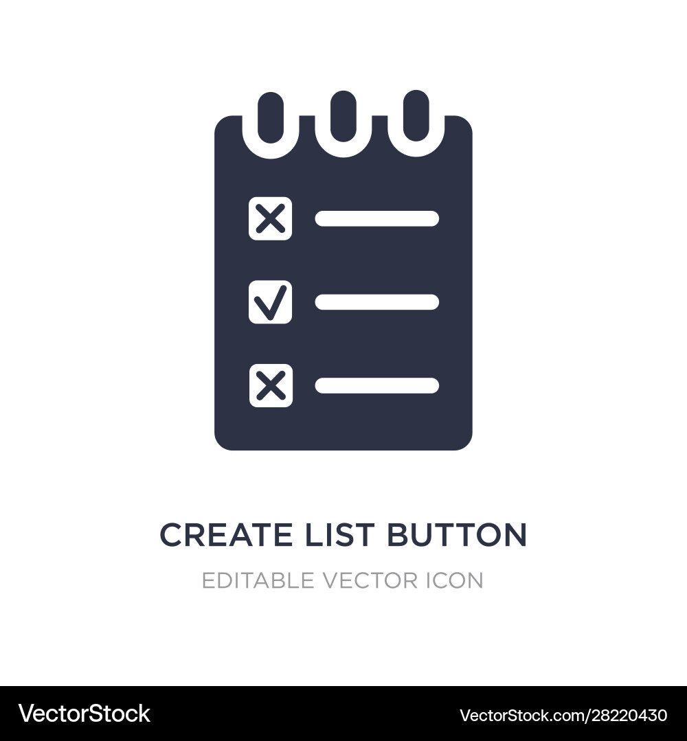 Create list button icon on white background vector image