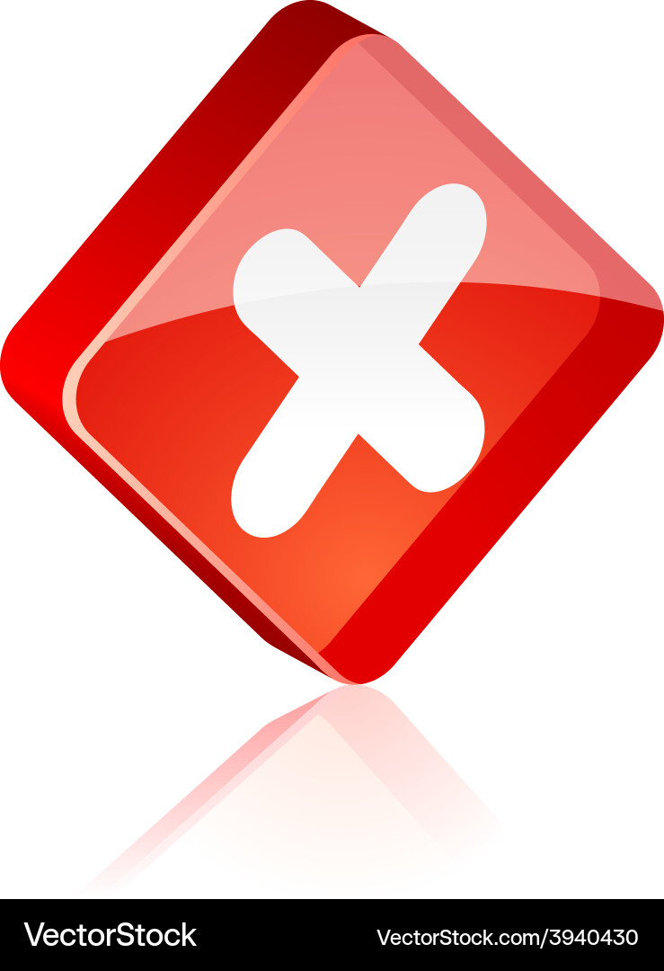 Cross button Vector Image
