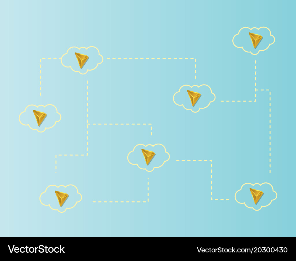 Cryptocurrency tron blockchain cloud conbackground vector image