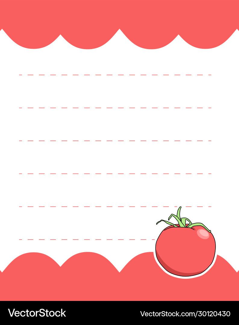 Design element notebook and diary with tomato vector image