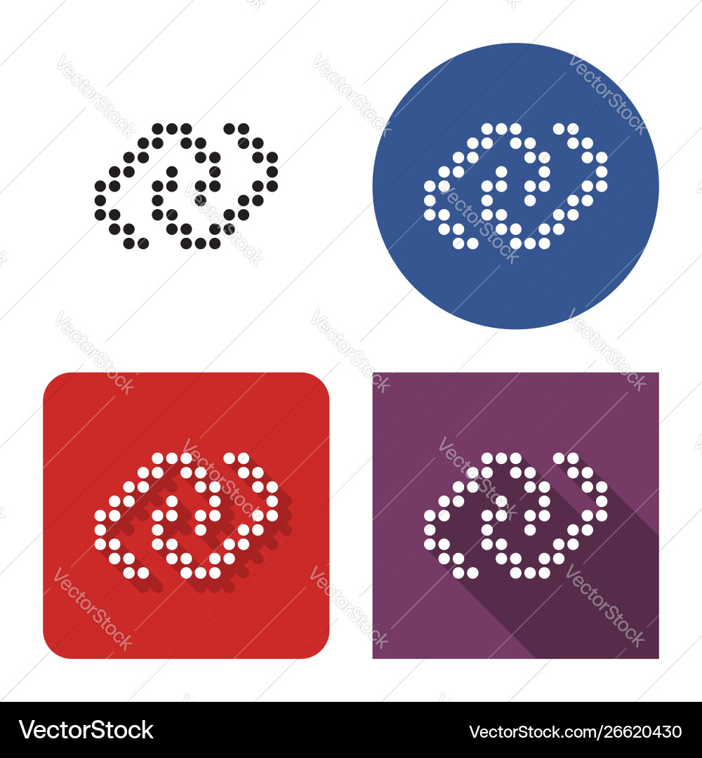 Dotted icon unlinked chain in four variants Dotted icon unlinked chain in four variants vector image