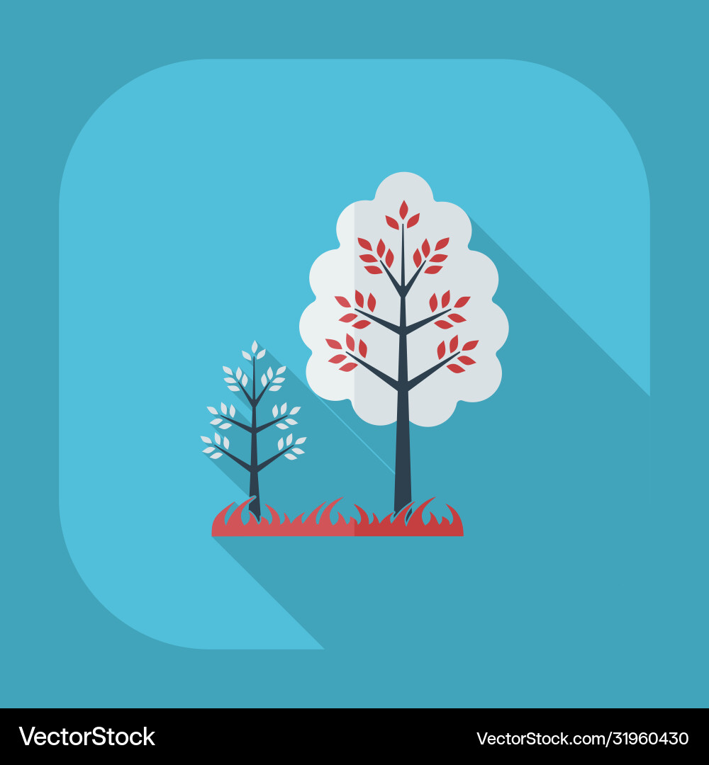 Flat modern design with shadow icons tree vector image