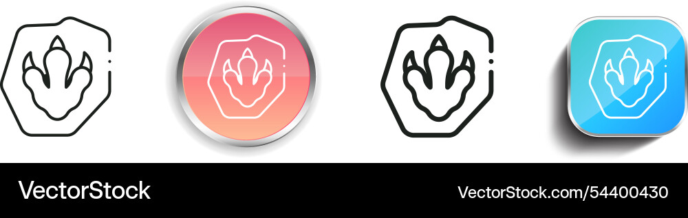Footprint icon thin linear regular and button Vector Image