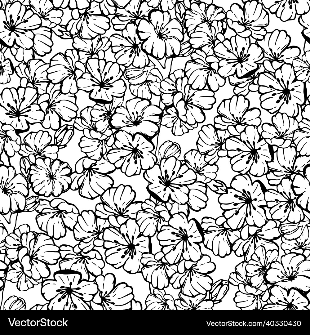 Hand drawn seamless pattern of spring sakura Hand drawn seamless pattern of spring sakura vector image