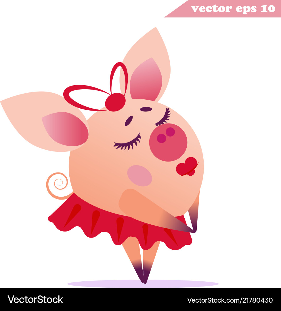 Happy dreaming piggy girl Happy dreaming piggy girl vector image