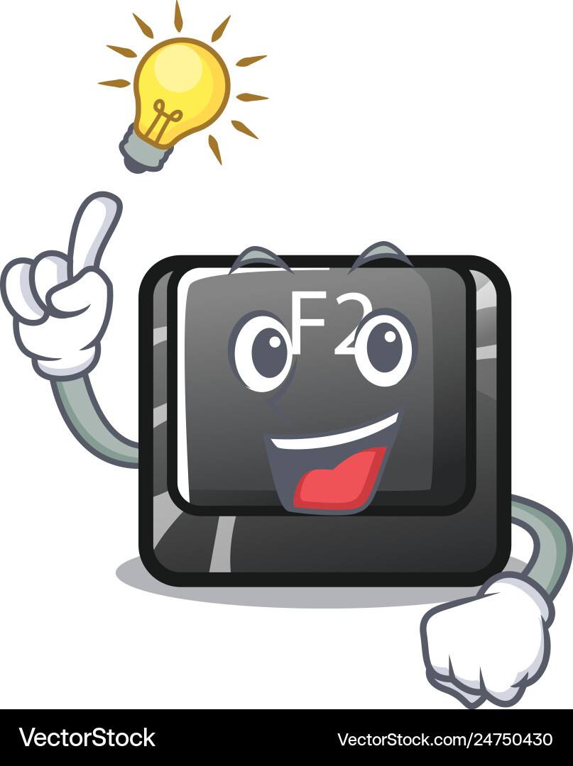Have an idea f2 button on mascot computer Have an idea f2 button on mascot computer Vector Image