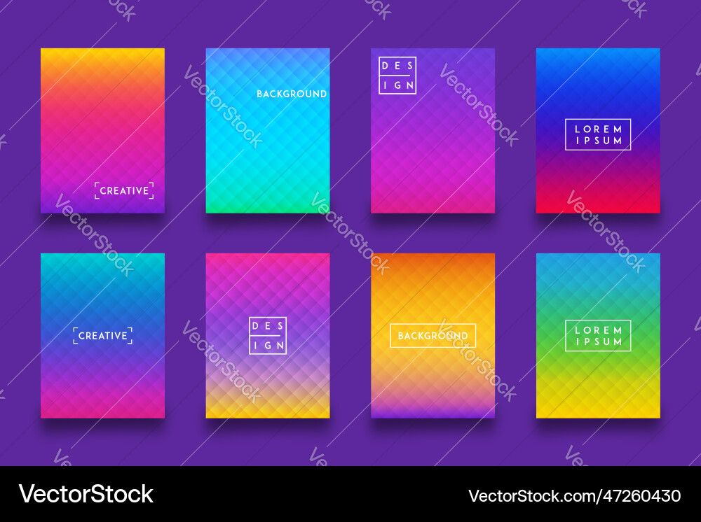 Modern background gradient color template set Modern background gradient color template set vector image