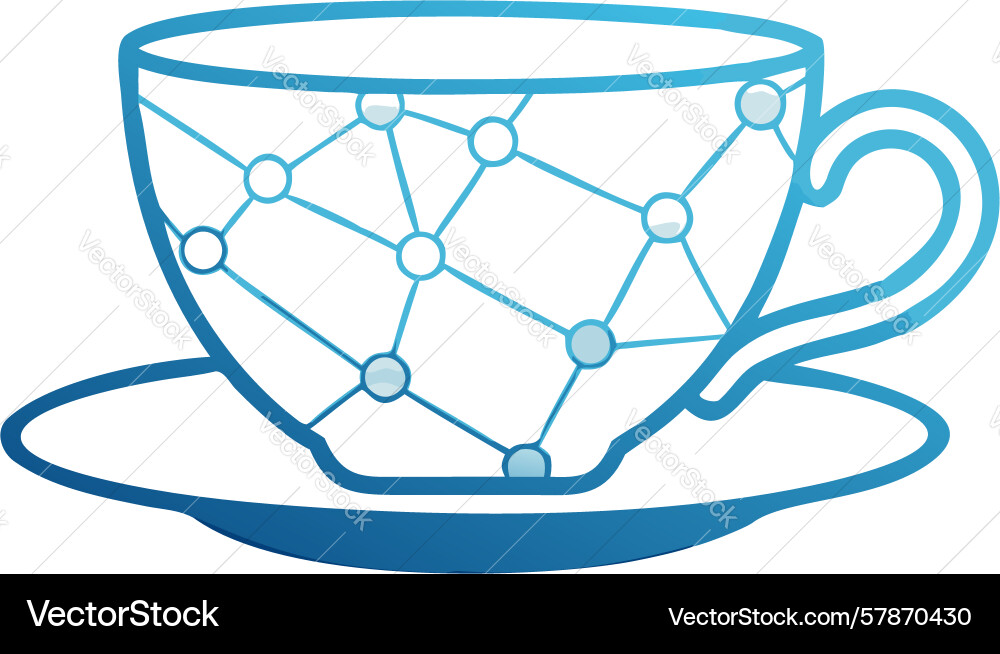 Modern hexagonal patterned teacup icon design Vector Image