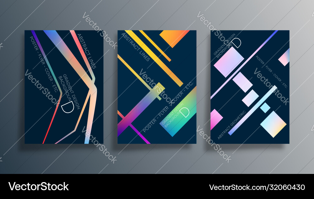 Set abstract background design with linear Set abstract background design with linear vector image