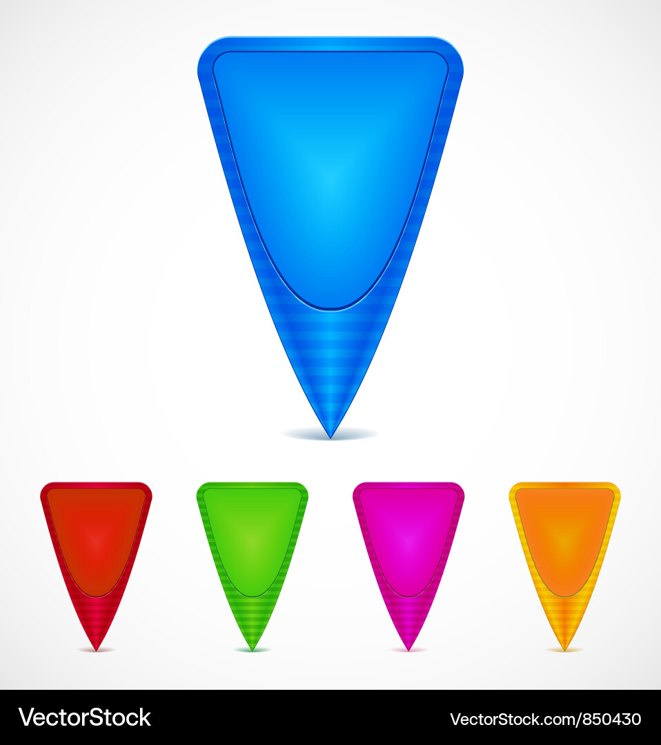 Set of colorful map markers Vector Image