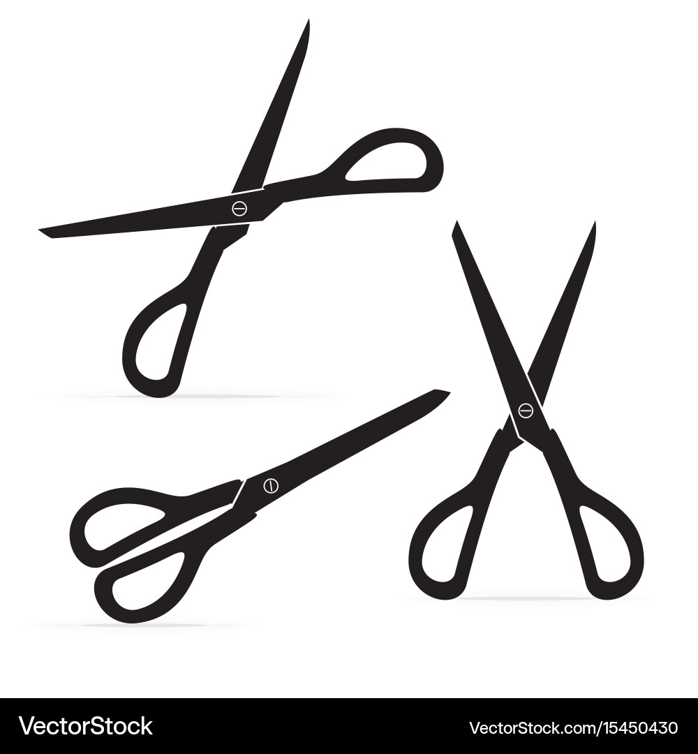 Silhouette scissors sharp isolated on white Vector Image