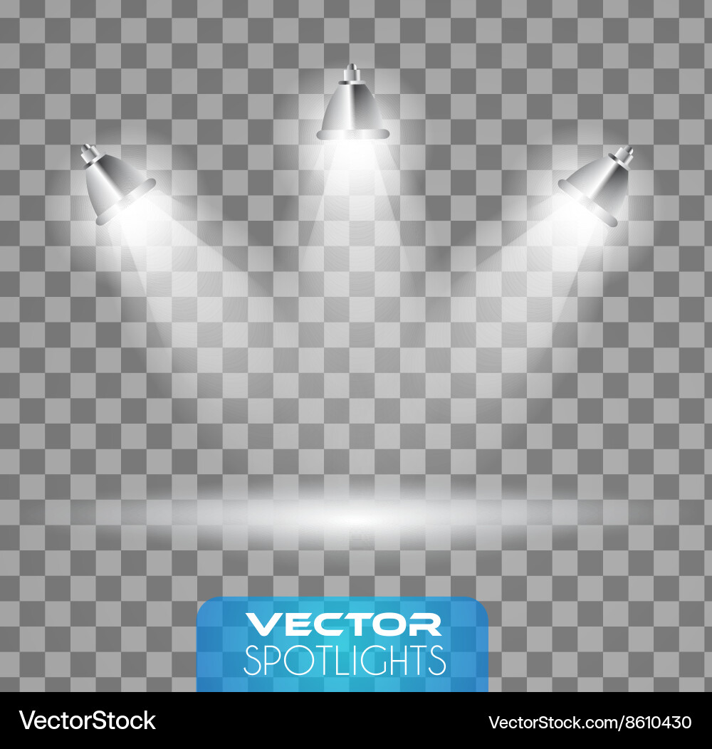 Spotlights scene with different source of lights Vector Image