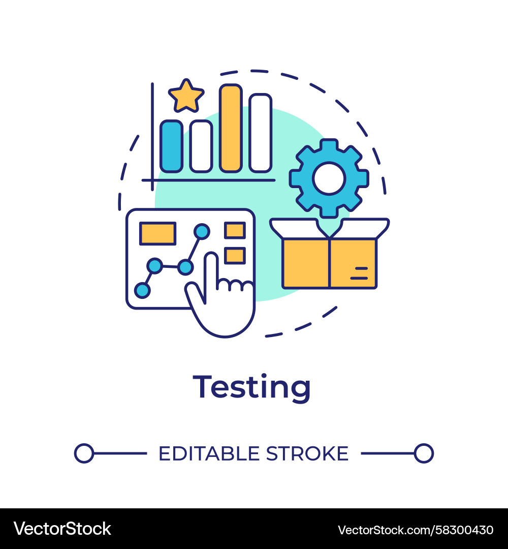Testing Concept Icon - Multi Color Vector Image