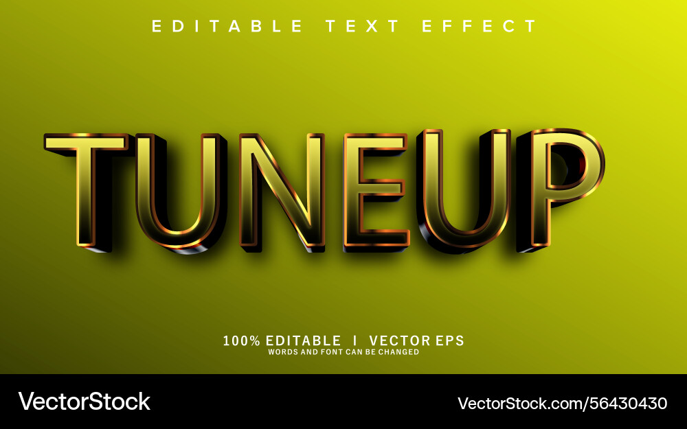 Tuneup 3d text effect with modern style design Tuneup 3d text effect with modern style design vector image