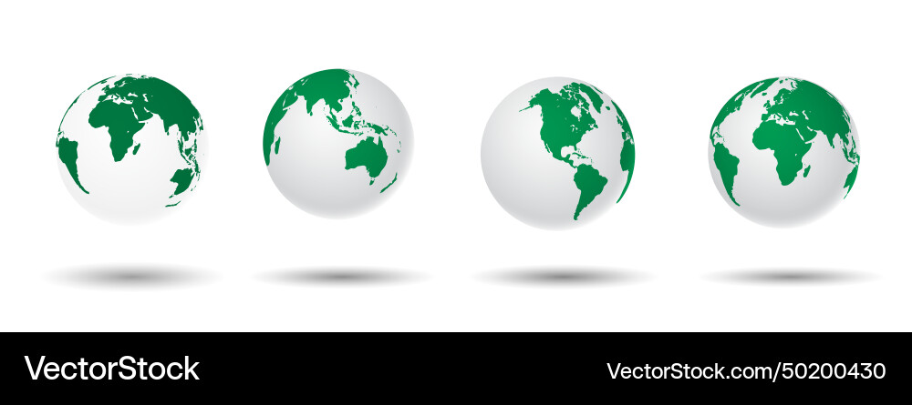 World maps realistic with shadow on transparent Vector Image