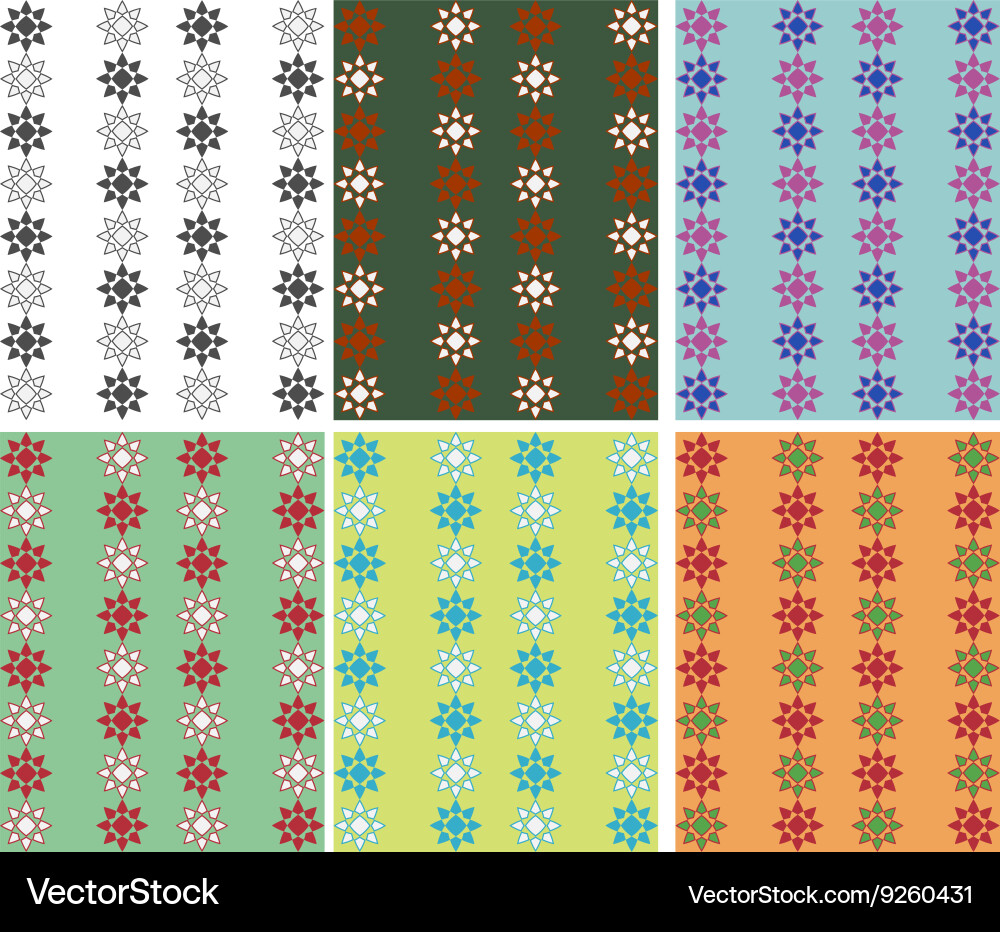 Assembly of the six color patterns vector image