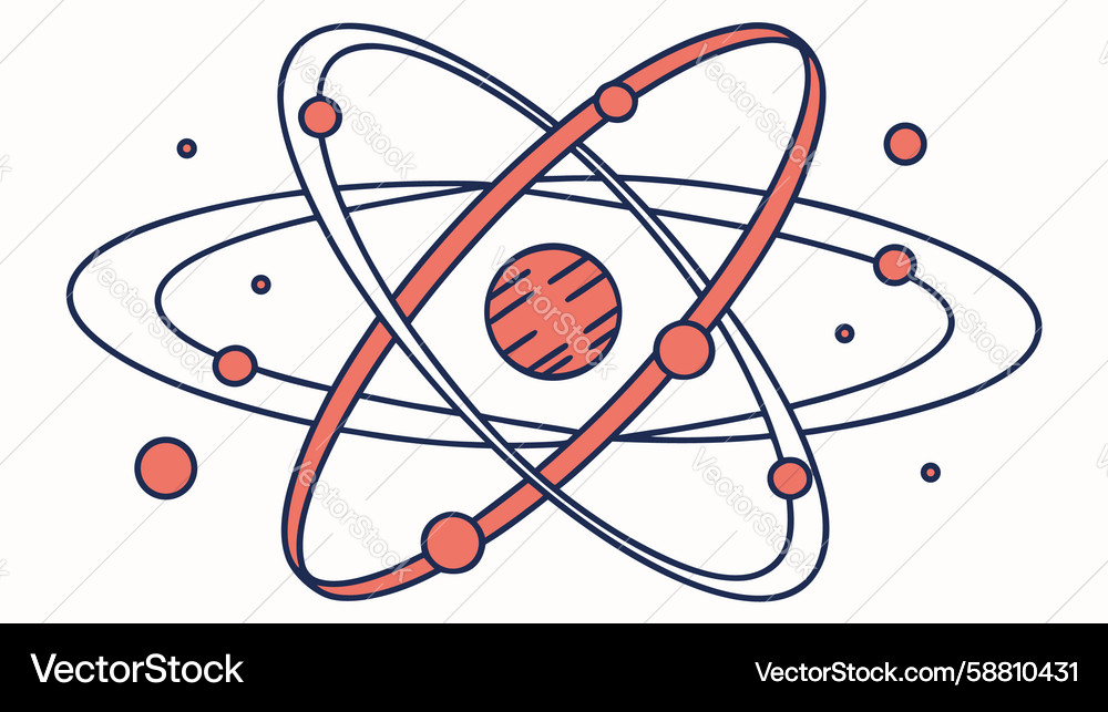 Atom structure with orbiting electrons science Vector Image