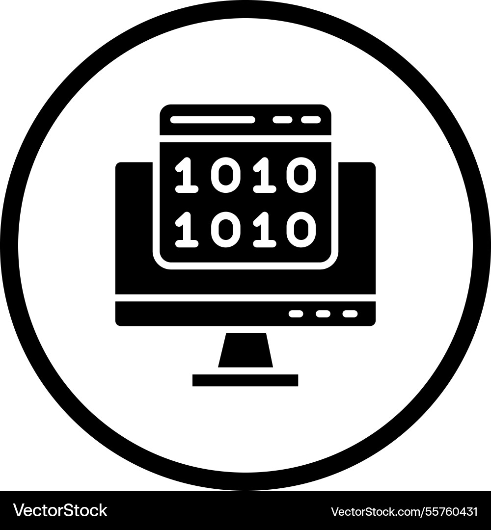 Binary code icon design vector image