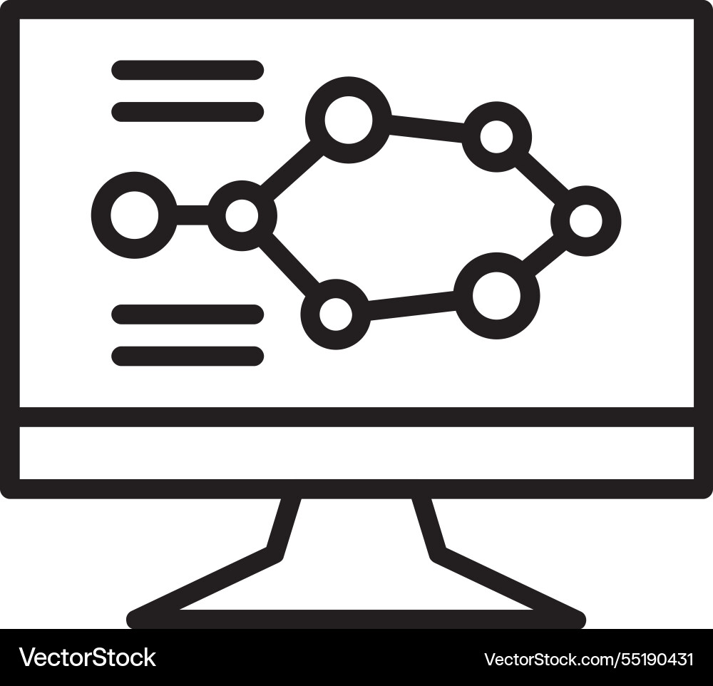 Bioinformatics line icon design vector image