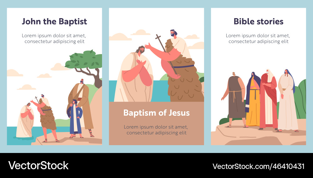 Cartoon banners with john the baptist baptizing Cartoon banners with john the baptist baptizing vector image