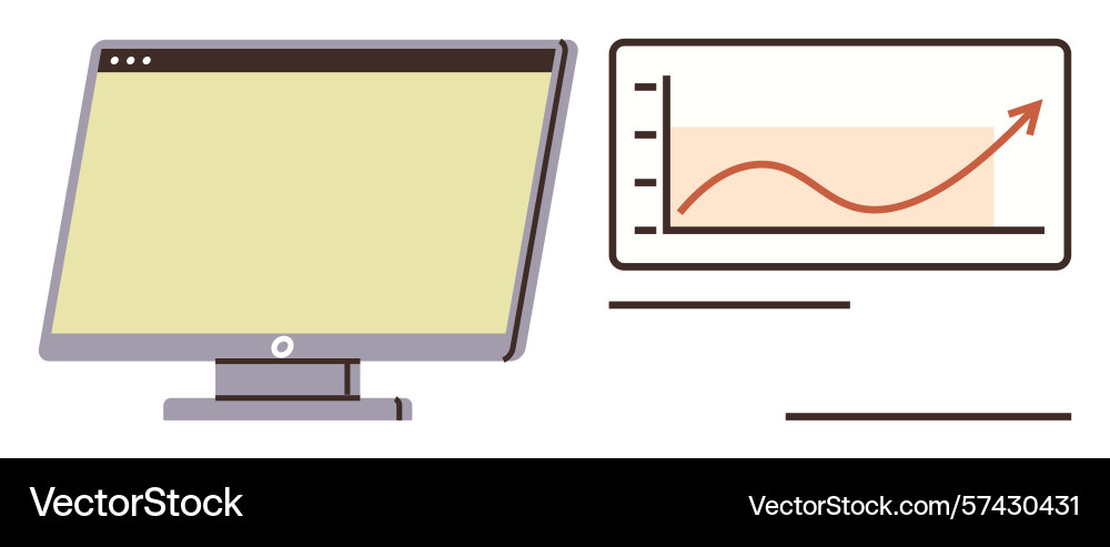 Data visualization and analysis on modern computer Data visualization and analysis on modern computer vector image