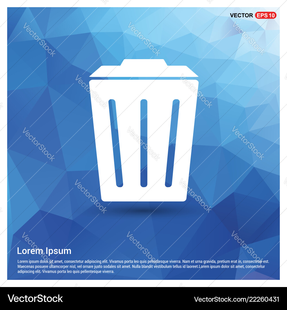 Delete icon with trash bin Vector Image