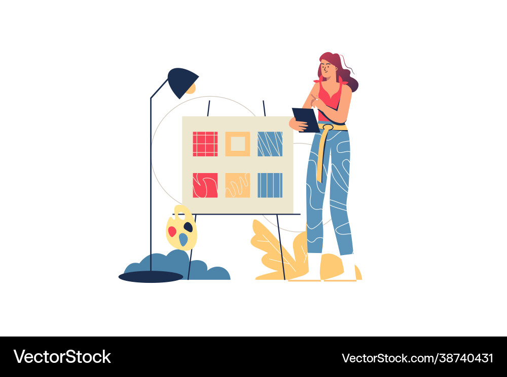 Design studio web concept Design studio web concept Vector Image
