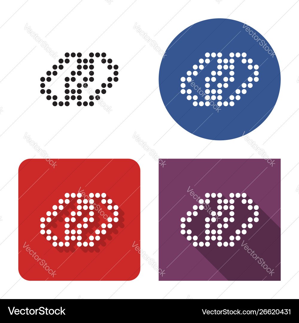 Dotted icon chain in four variants with short Dotted icon chain in four variants with short vector image