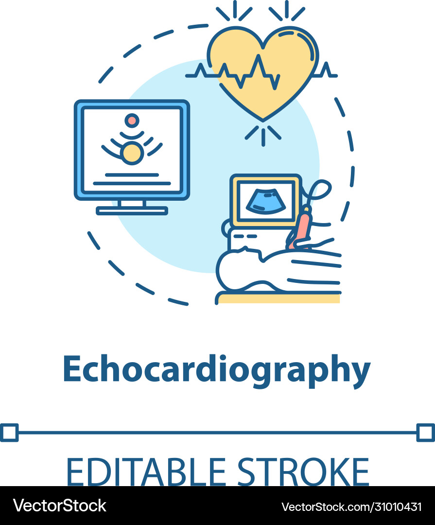 Echocardiography concept icon Royalty Free Vector Image