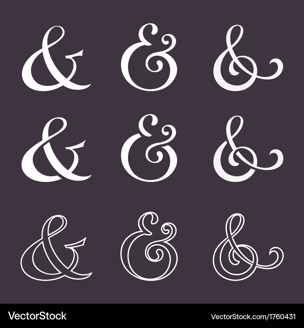 Elegant Amperands & Script Type vector image
