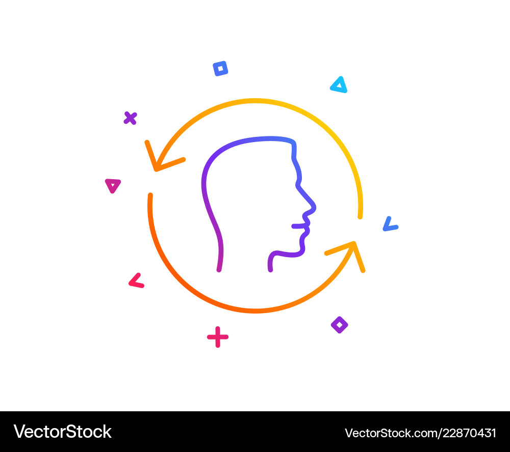 Face scanning repeat line icon id update Face scanning repeat line icon id update vector image