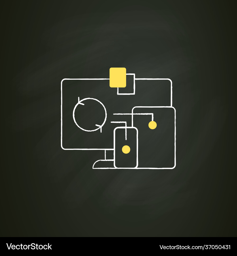 Files syncing chalk icon Files syncing chalk icon vector image