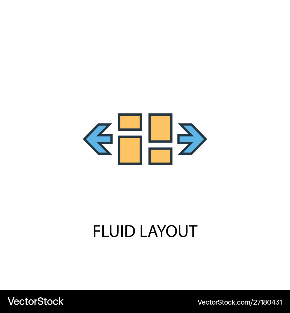 Fluid layout concept 2 colored line icon simple vector image