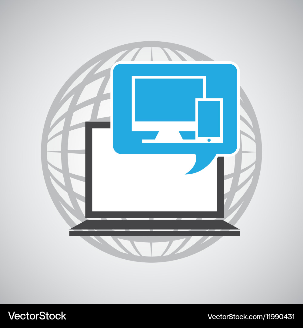 Globe computer technology communication vector image