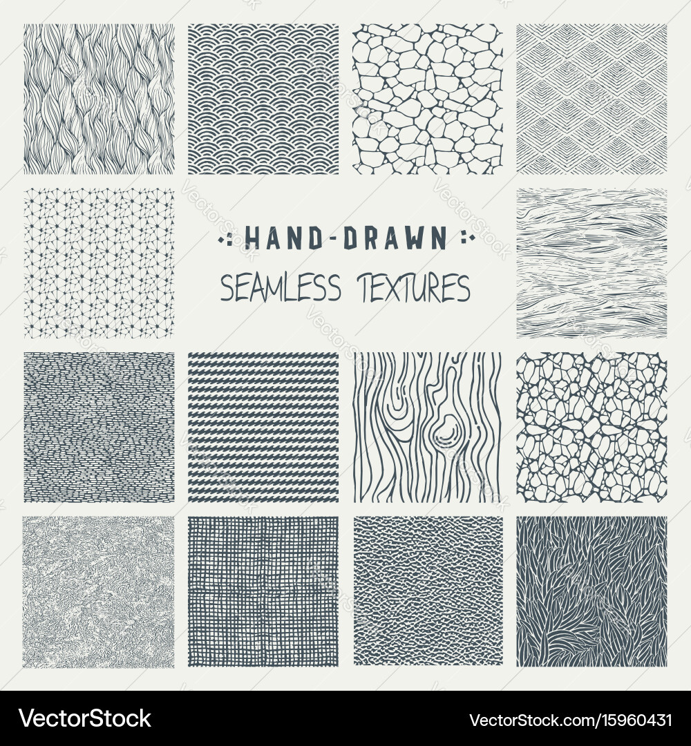 Hand Drawn Marker & Ink Textures vector image
