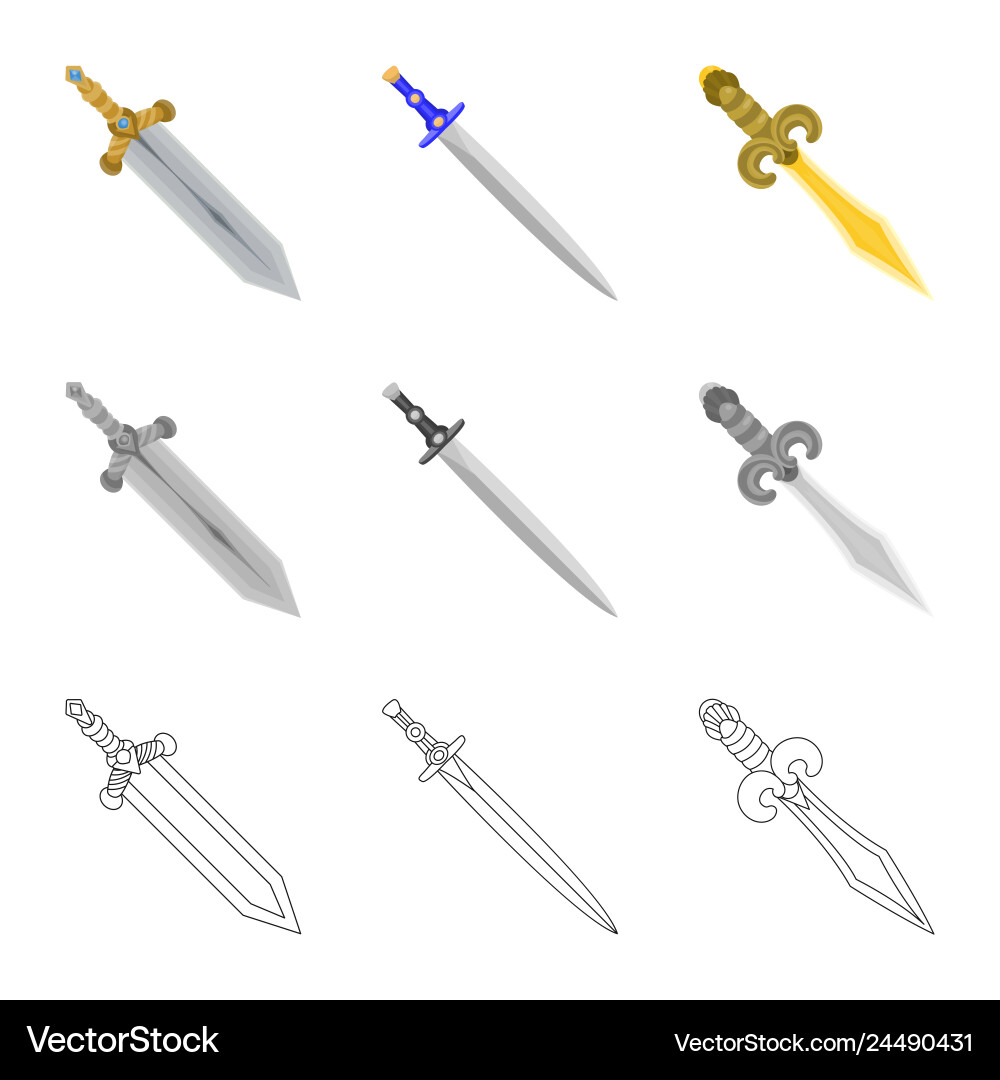 Isolated object of game and armor icon set vector image
