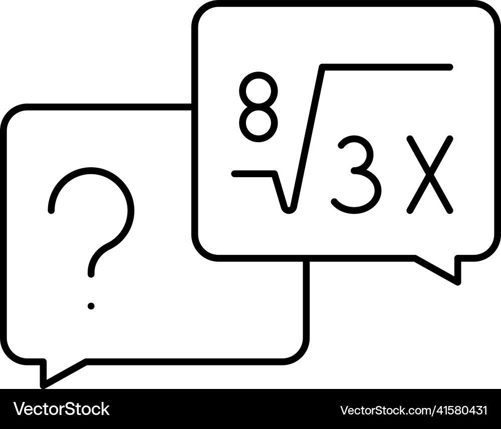 Math solving geek line icon Vector Image