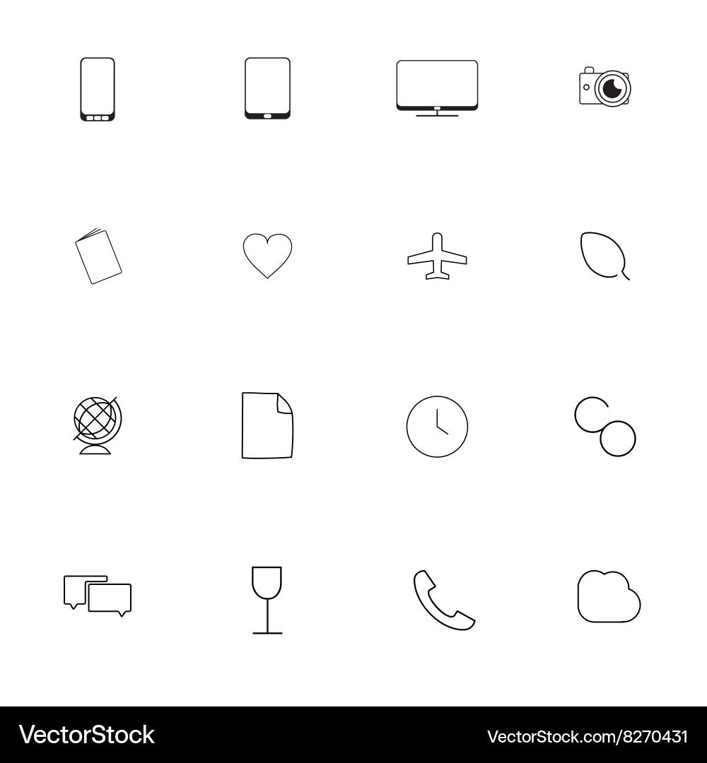 Minimalistic icons for websites and applications Vector Image
