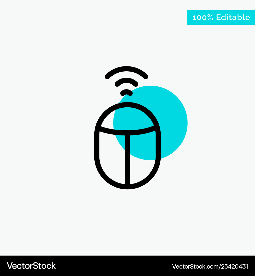 Mouse wifi computer turquoise highlight circle Mouse wifi computer turquoise highlight circle vector image