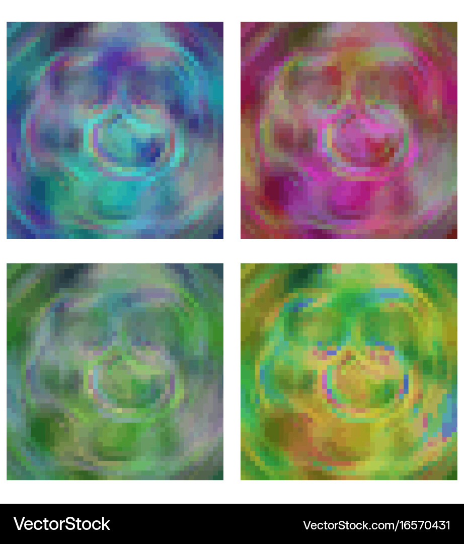 Pixel background abstract in four different color Vector Image